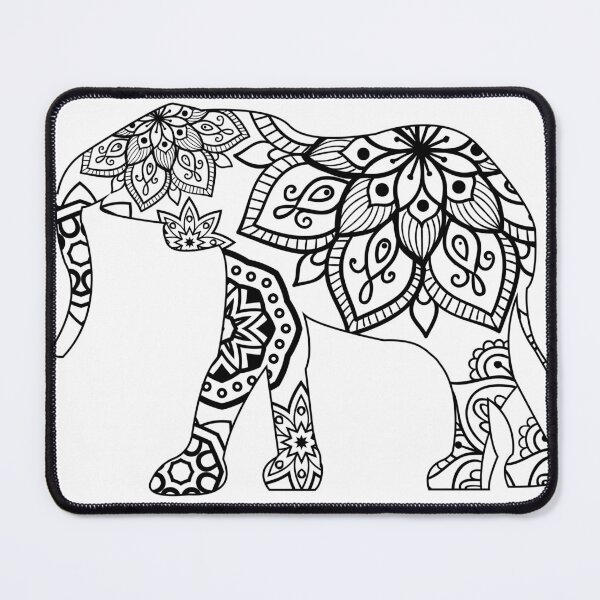 Item preview, Mandala Elephant for color on clothing designed and sold by Mandalaware.
