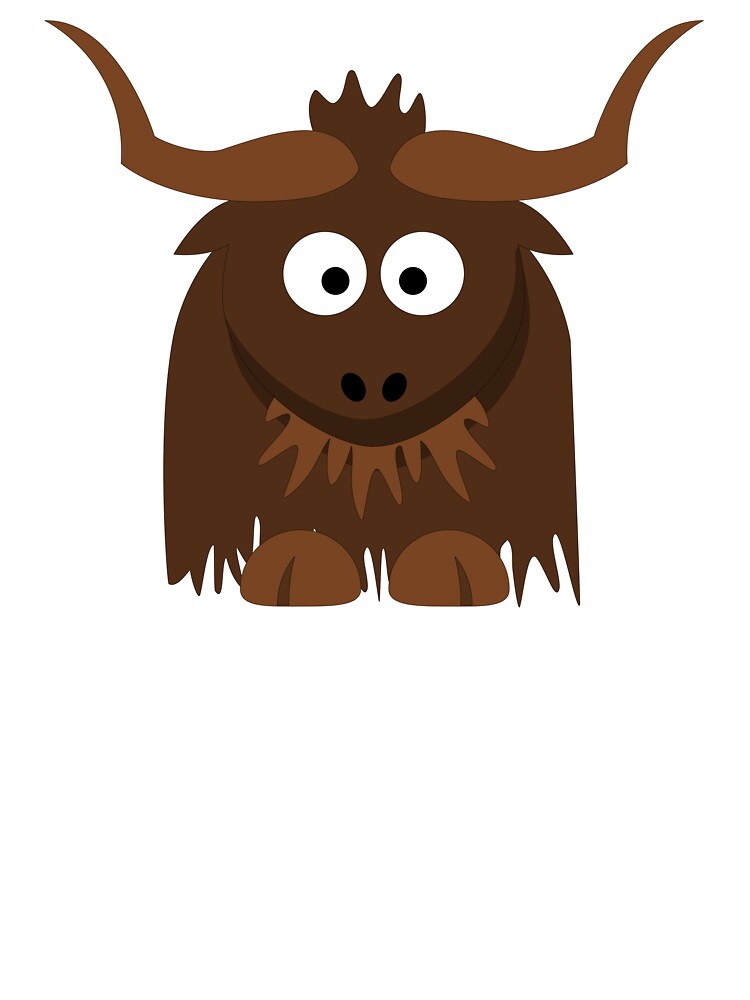 Funny Cute Cartoon Buffalo Character Animal - T Shirts And Gifts Design