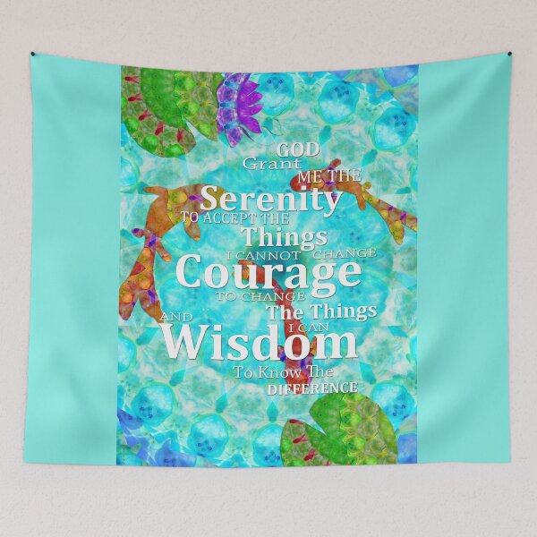 Item preview, Colorful Serenity Prayer Words With Koi Fish Pond by Sharon Cummings designed and sold by Sharon Cummings Art.