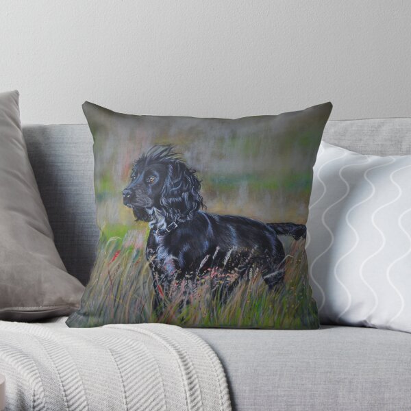 Working Cocker marking Throw Pillow
