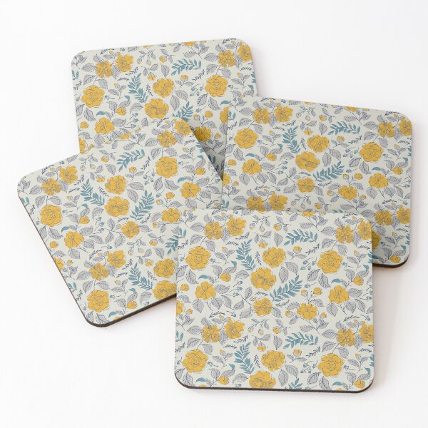 Item preview, Camellia Mustard & Grey designed and sold by ldpapers.