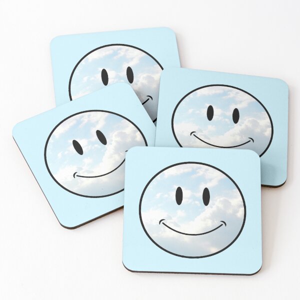 Item preview, cloud background vintage classic Smiley Face Black Outline  designed and sold by opptop.