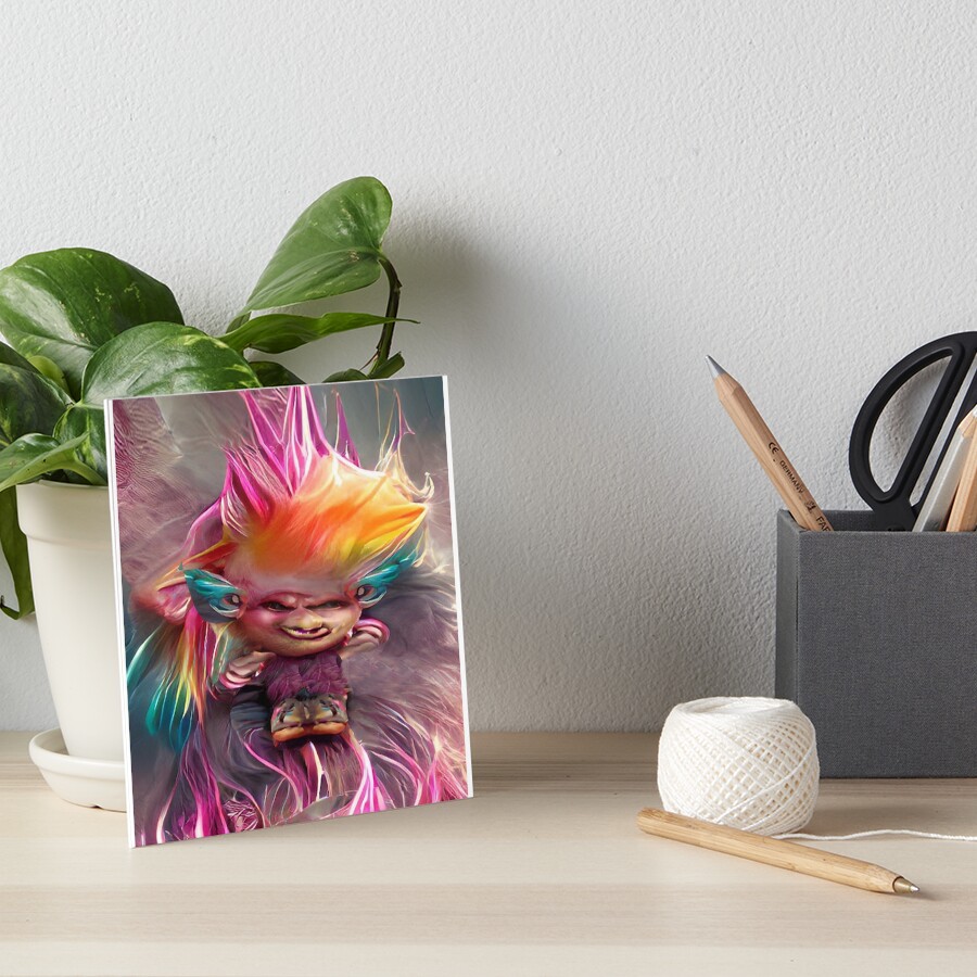 Creepy happy troll face | Art Board Print