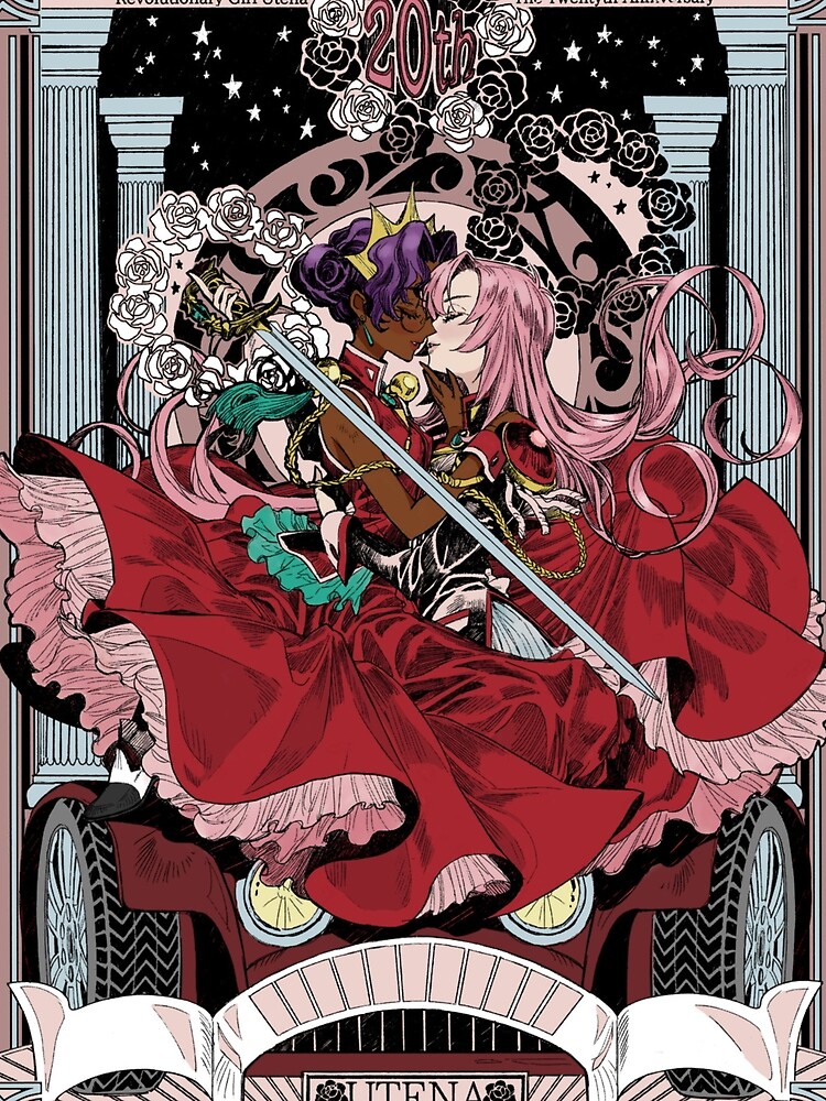 【 JEANS】80s graphic back print t-shirt in black Revolutionary Girl Utena 20th Anniversary