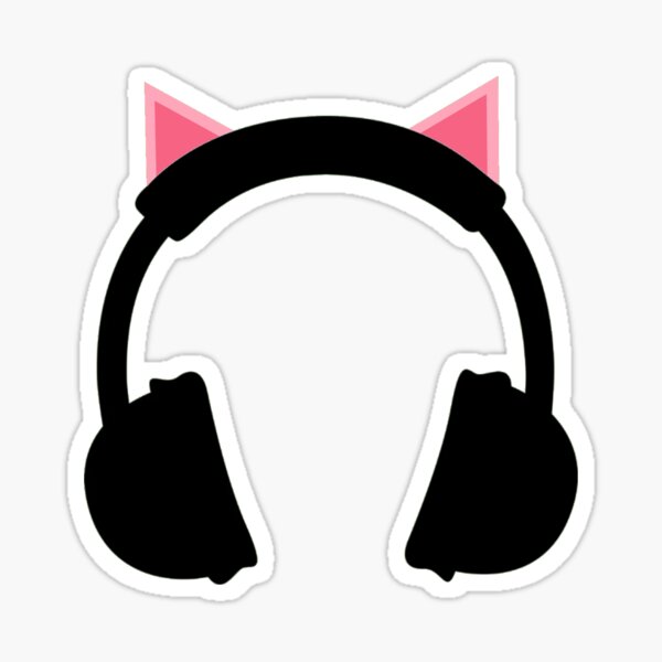 "cat headphones" Sticker by samanthabeebs Redbubble