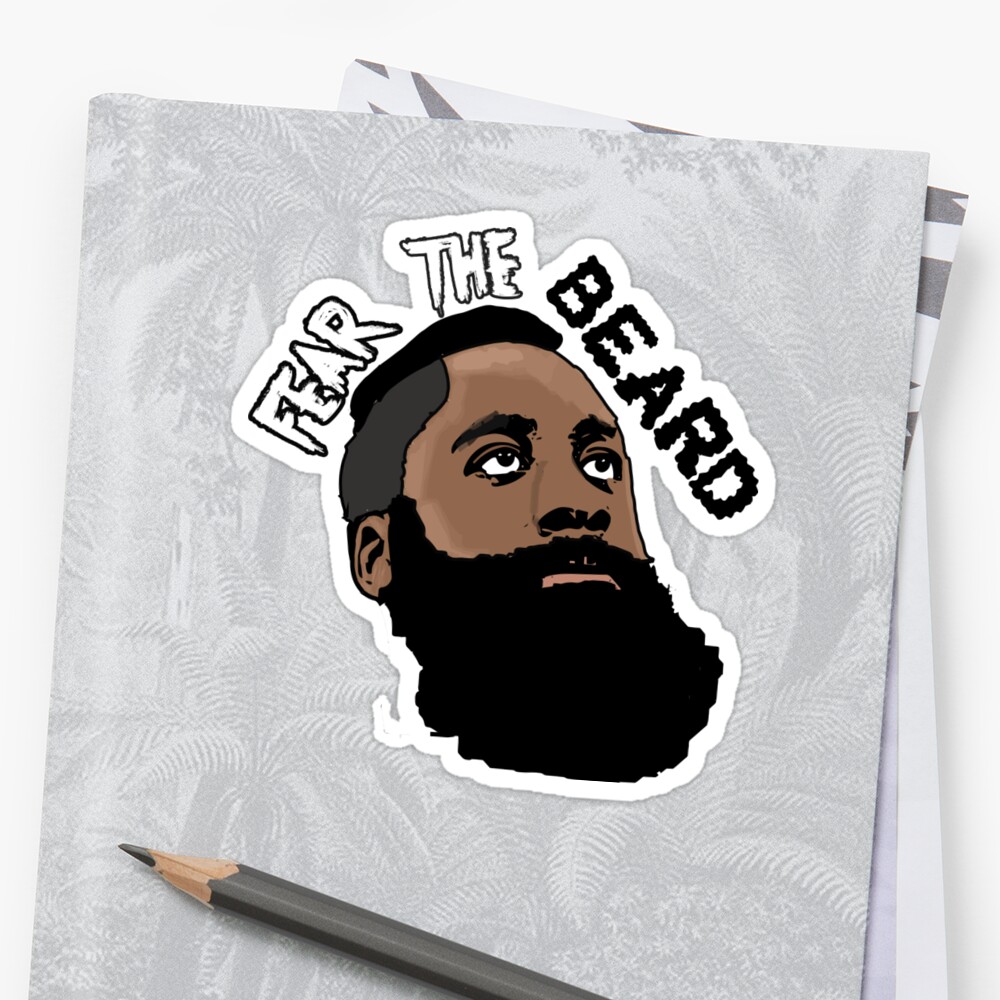 James Harden Fear The Beard Sticker By Diffy Redbubble