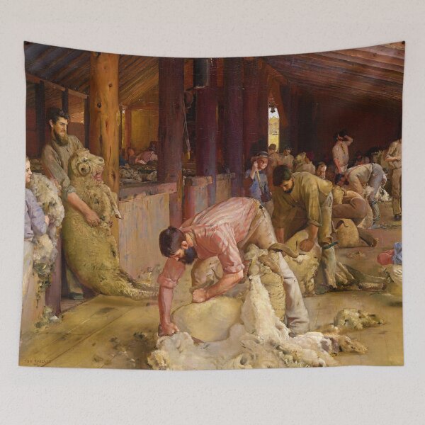 Item preview, Shearing the Rams by Tom Roberts (1890) designed and sold by allhistory.