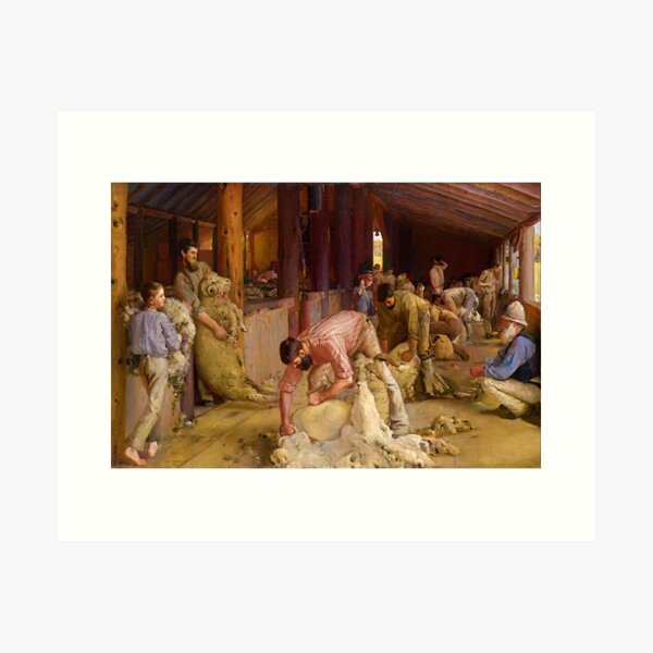 Item preview, Shearing the Rams by Tom Roberts (1890) designed and sold by allhistory.