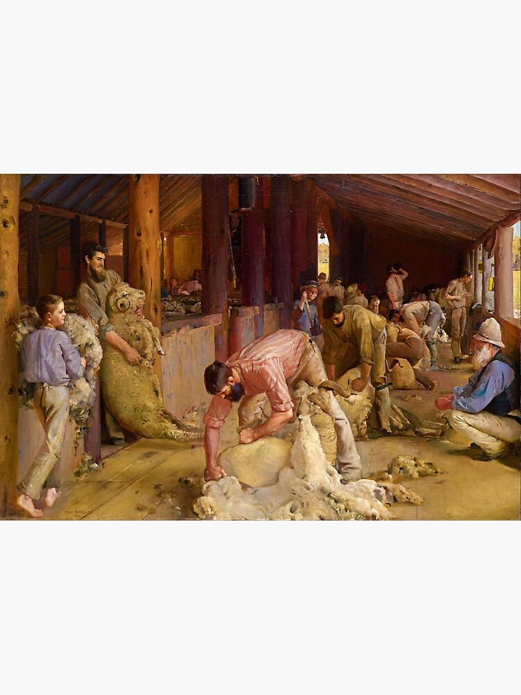 Discover Shearing the Rams by Tom Roberts (1890) Premium Matte Vertical Poster
