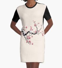 Kodama on a cherry tree Graphic T-Shirt Dress