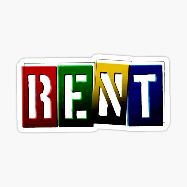 "RENT COLOR LOGO" Sticker for Sale by Leyzel Redbubble