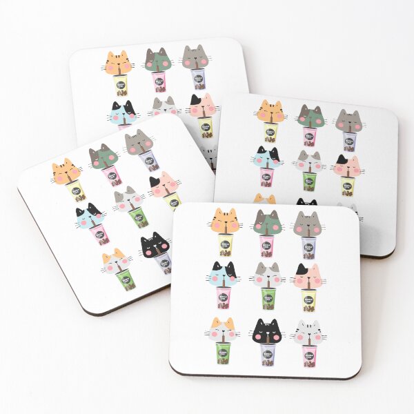 Item preview, Cat Drinking Boba Milk - 9 Cats Bubble Tea & Cat Love designed and sold by BeebsAndNugget.