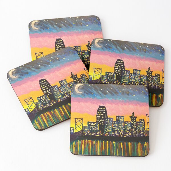 Item preview, City Lights - Lo-Fi Painting designed and sold by I Don't Care Wear.