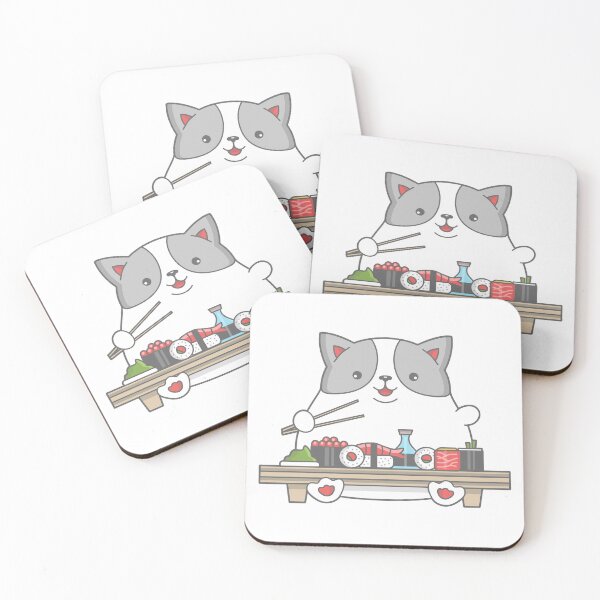 Item preview, Cute Cat eating sushi designed and sold by Fa5ad.
