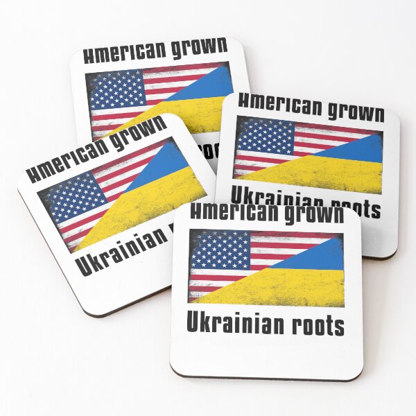 Item preview, American grown with Ukrainian roots | black font designed and sold by SpringPetals.