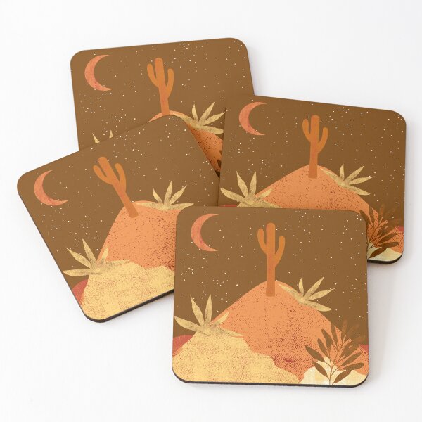 Item preview, Desert chic hills cactus and moon red brown orange and tan designed and sold by DemonicGloom.
