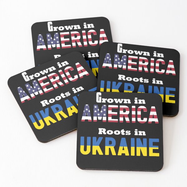 Item preview, Grown in America with roots in Ukrainia | white font designed and sold by SpringPetals.