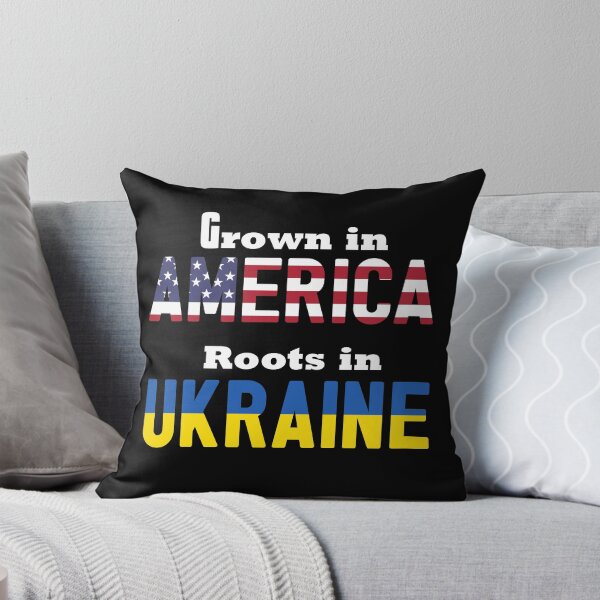 Item preview, Grown in America with roots in Ukrainia | white font designed and sold by SpringPetals.