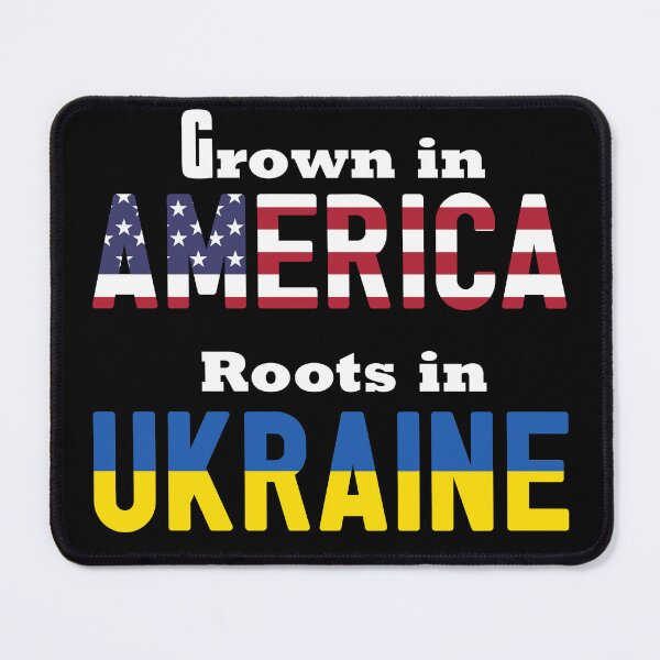 Item preview, Grown in America with roots in Ukrainia | white font designed and sold by SpringPetals.