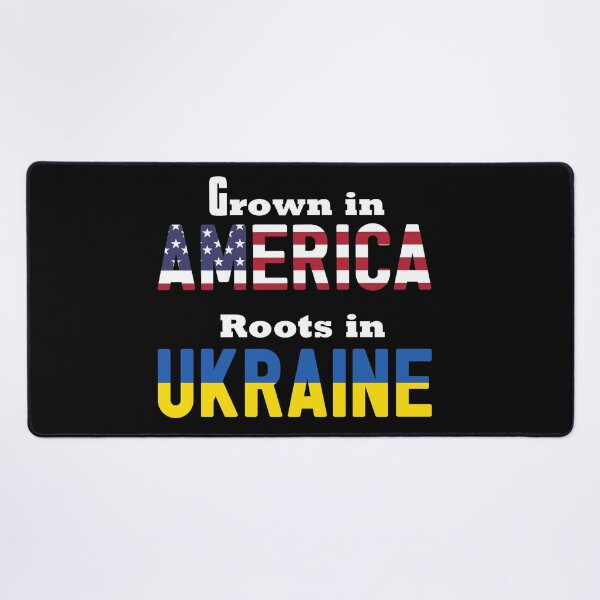 Item preview, Grown in America with roots in Ukrainia | white font designed and sold by SpringPetals.