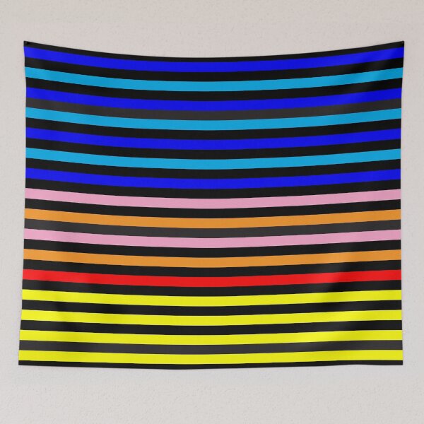 Item preview, 65 MCMLXV Black Multi Color Stripe Pattern designed and sold by 65 MCMLXV.