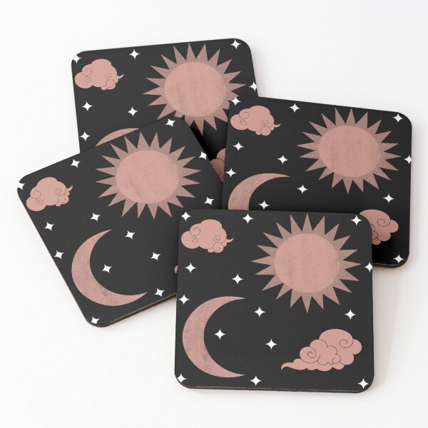 Item preview, Classy black Blush pink and white sun and moon print designed and sold by DemonicGloom.