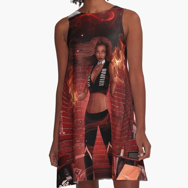 Red Art A-Line Dress