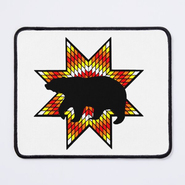 Item preview, White / Fire Color Bear StarQuilt Native Print designed and sold by JMWCD.