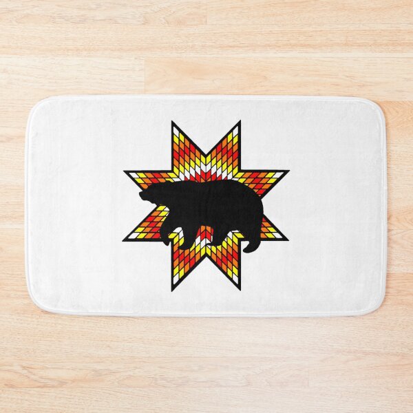 Item preview, White / Fire Color Bear StarQuilt Native Print designed and sold by JMWCD.