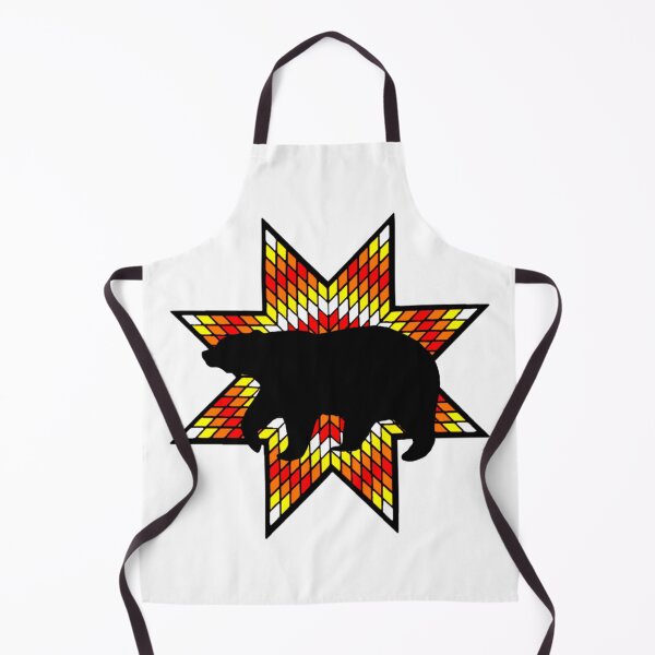 Item preview, White / Fire Color Bear StarQuilt Native Print designed and sold by JMWCD.