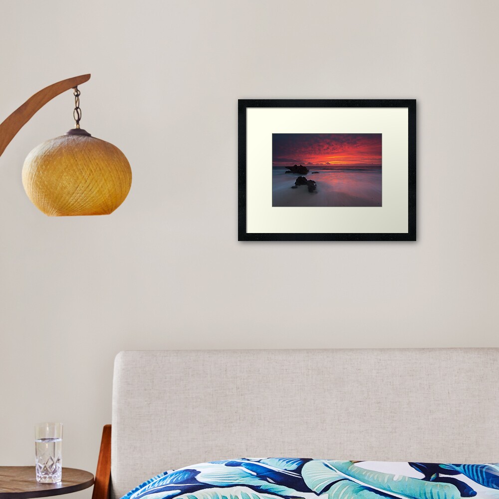 Trigg Beach Sunset Framed Art Print