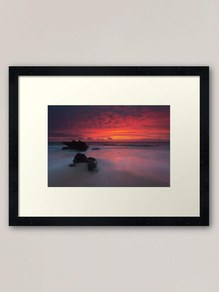 Alternate view of Trigg Beach Sunset Framed Art Print