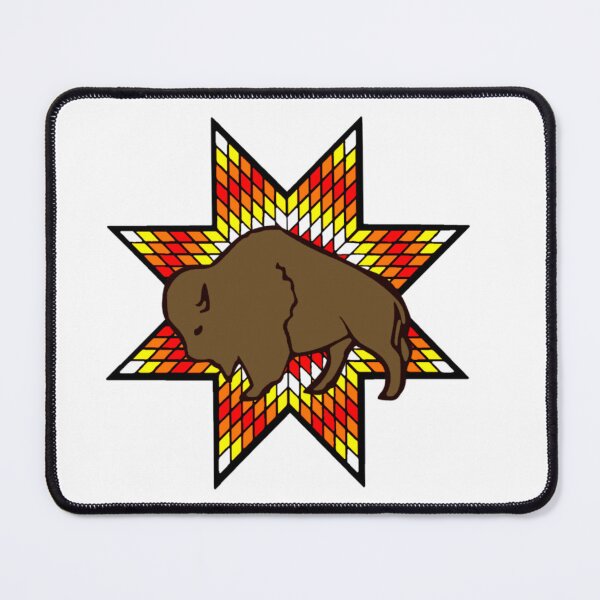 Item preview, White / Fire Color Buffalo StarQuilt Native Print designed and sold by JMWCD.