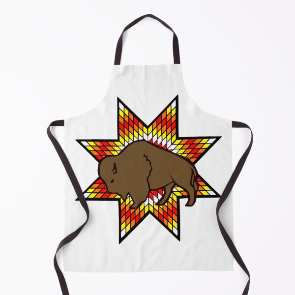 Item preview, White / Fire Color Buffalo StarQuilt Native Print designed and sold by JMWCD.