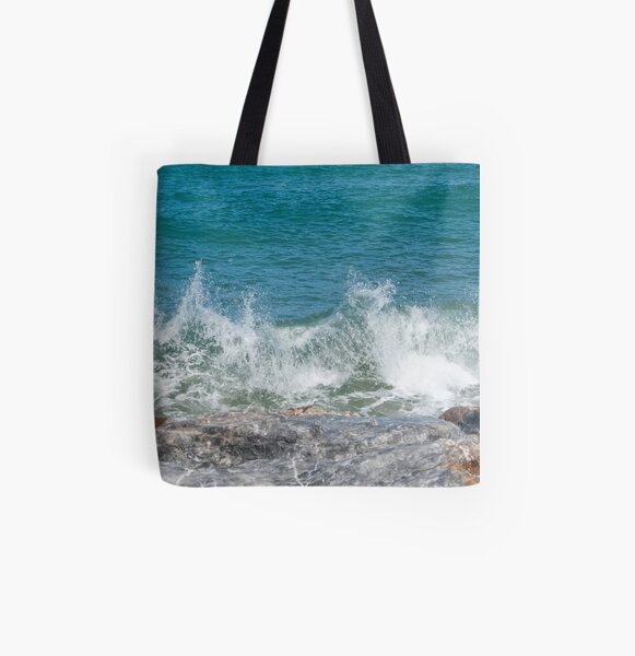 breaking waves All Over Print Tote Bag
