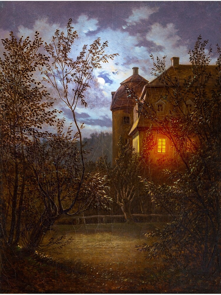 "Schloss Milkel in Moonlight: Carl Gustav Carus - Painting Artwork ...