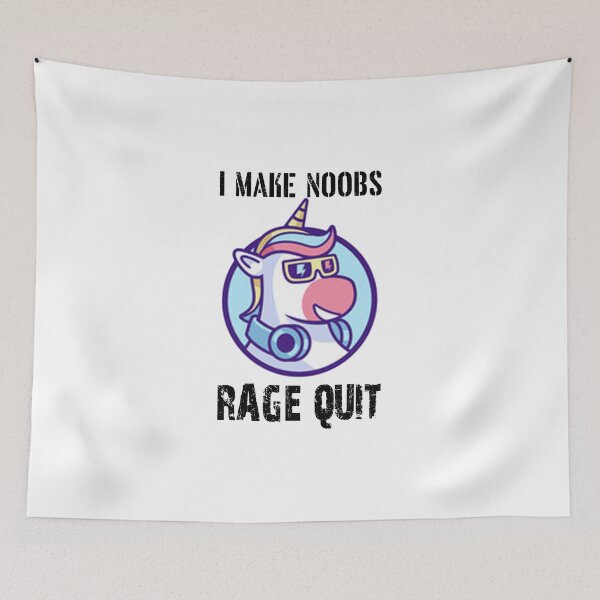 Item preview, funny unicorn retro gamer funny sarcastic Rude Offended saying, I Make Noobs Rage Quit boyfriend girlfriend designed and sold by joygift369.