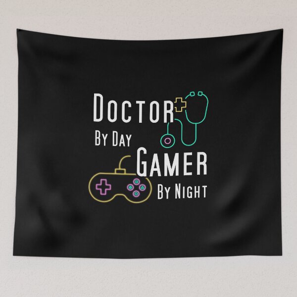 Item preview, Doctor by day Gamer by night designed and sold by Catspeople.