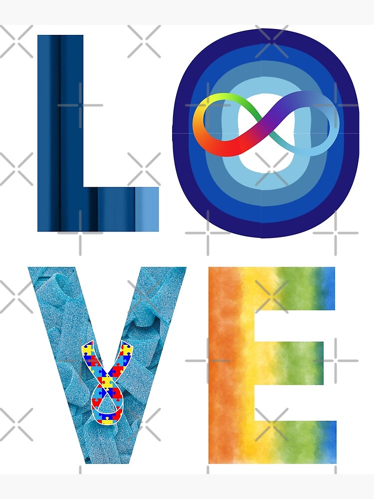 In April We Wear Blue Autism Awareness with Love for women | Poster