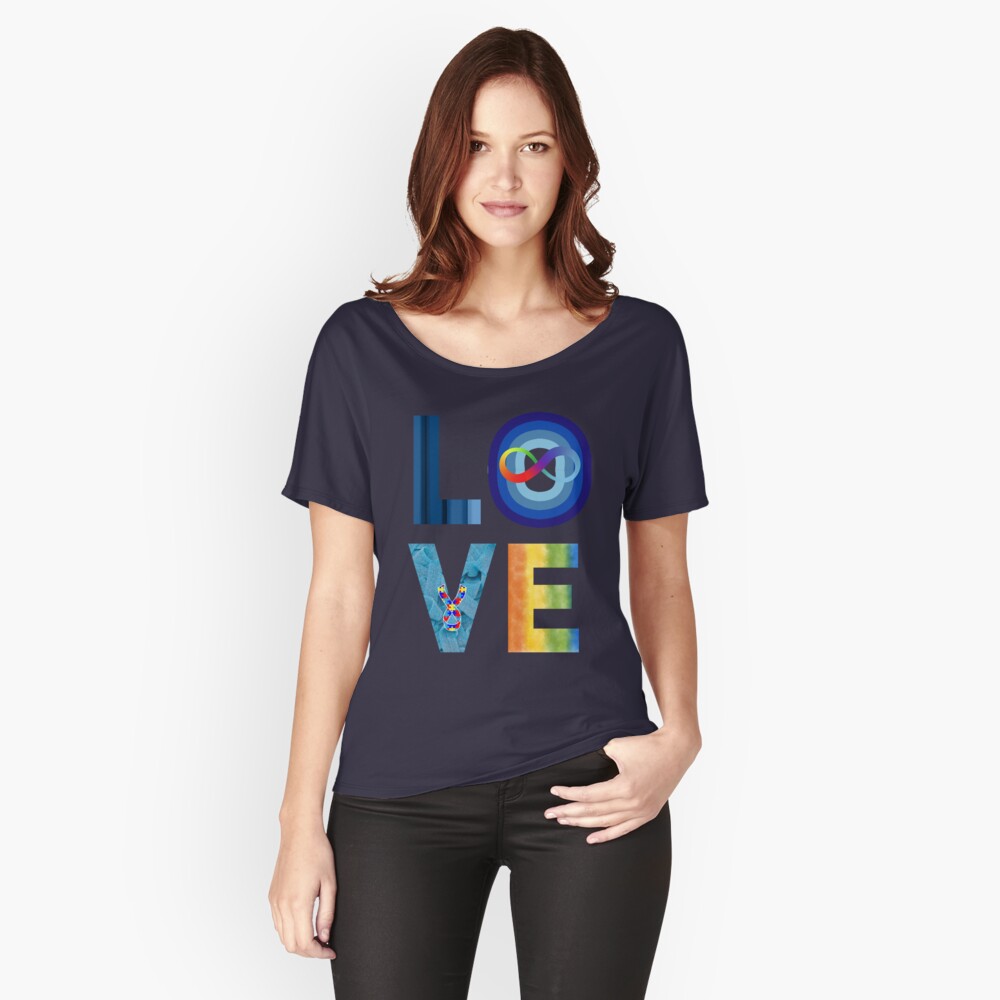 In April We Wear Blue Autism Awareness with Love for women Poster for Sale  by evolutionmind