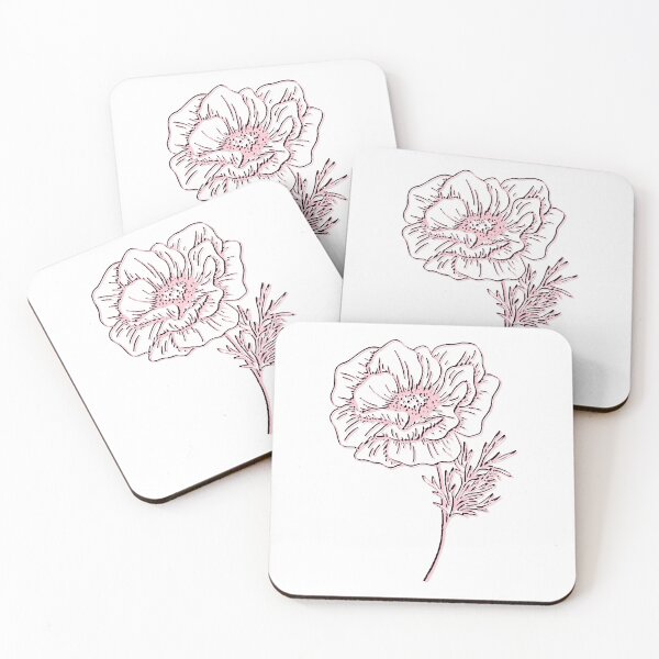 Artikelvorschau, Rosa umrissene Anemone entworfen und verkauft von ClairsCreations.