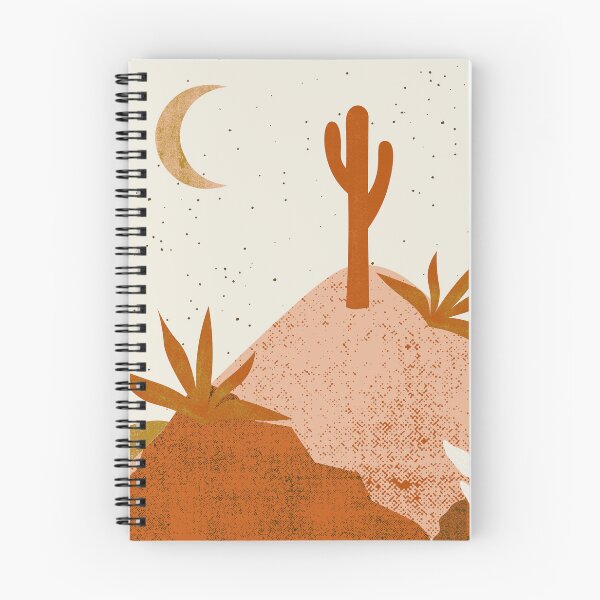 Item preview, Desert chic hills cactus and moon Orange pink cream and gold designed and sold by DemonicGloom.