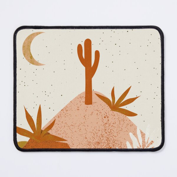 Item preview, Desert chic hills cactus and moon Orange pink cream and gold designed and sold by DemonicGloom.