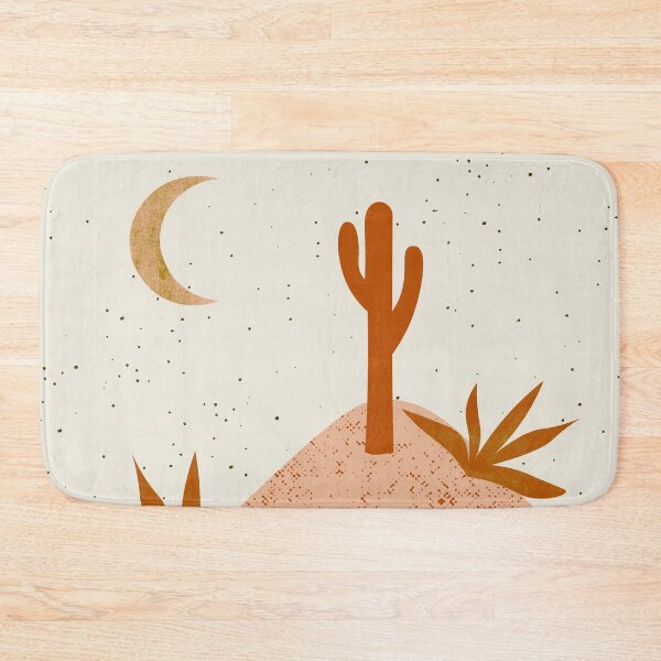 Item preview, Desert chic hills cactus and moon Orange pink cream and gold designed and sold by DemonicGloom.