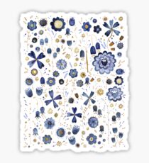 Indigo Flower Mashup Sticker