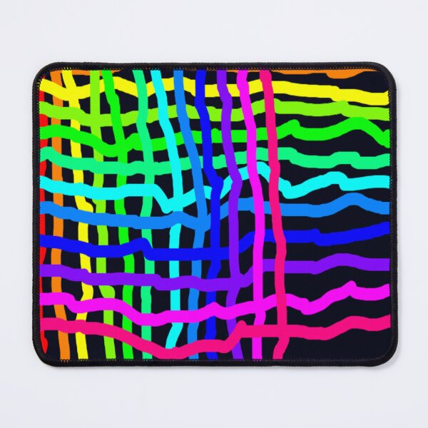 Item preview, Neon multicolor Colors Wonky Weave Plaid Pattern on black designed and sold by DianeBP.