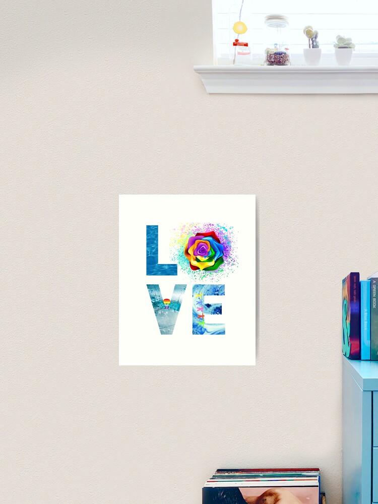 In April We Wear Blue Autism Awareness with Love for women Art Print for  Sale by evolutionmind