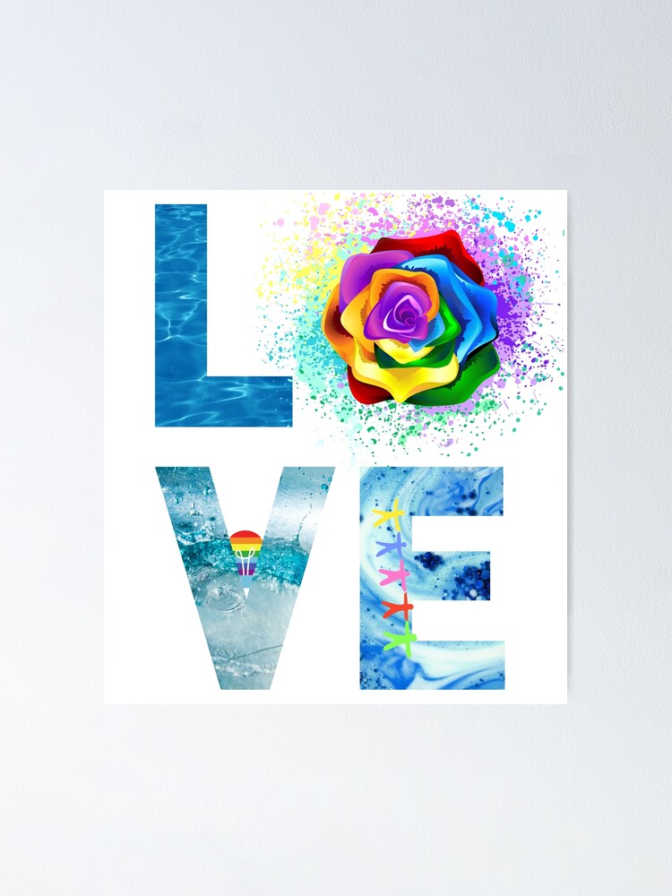 In April We Wear Blue Autism Awareness with Love for women Poster for Sale  by evolutionmind