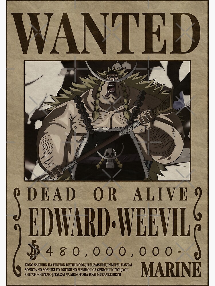 Edward Weevil Wanted One Piece Bounty Poster Poster for Sale by