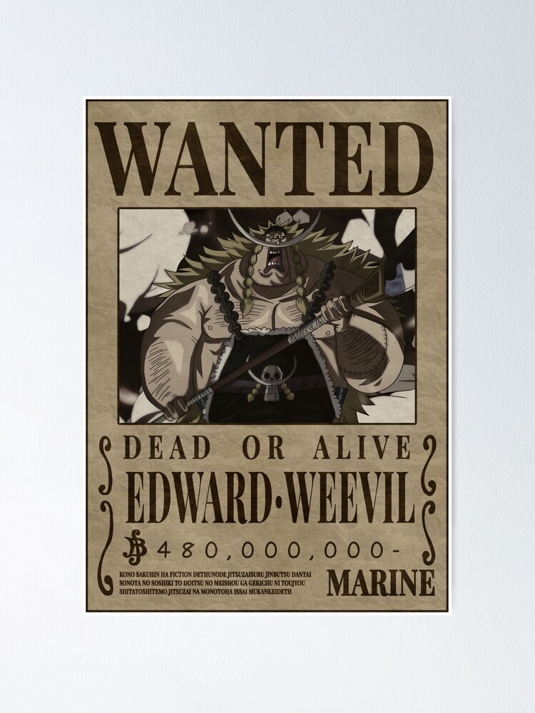 Edward Weevil Wanted One Piece Bounty Poster Poster for Sale by